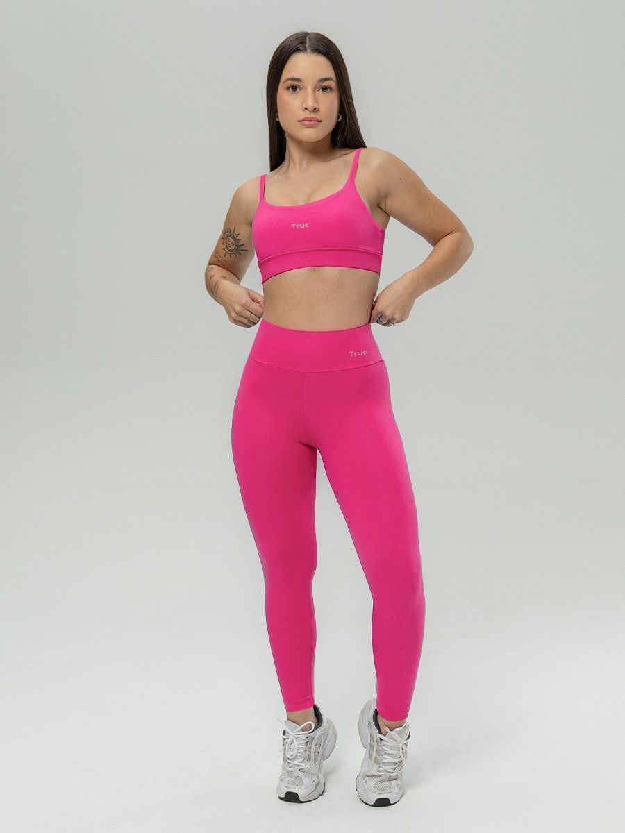 Conjunto Legging e Top Fitness Feminino - Pink