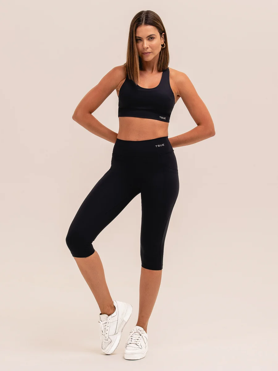 Conjunto Corsario Com Bolso e Top Nadador Emana - Preto