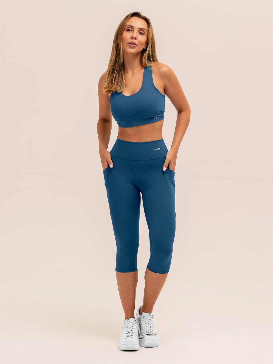 Conjunto Corsario Com Bolso e Top Nadador Emana - Azul Profundo